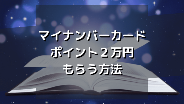 ６月３０日から開始！マイナンバーカードで最大２万円のマイナポイントをもらう方法！